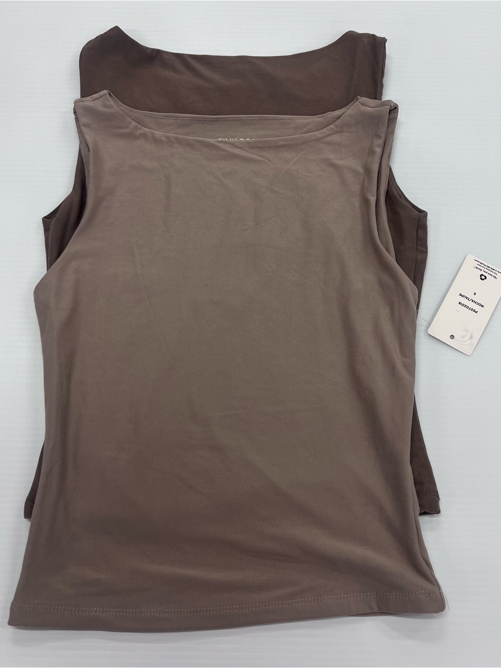Pink Rose Women’s Sleeveless Tank Top - Brown Taupe Bundle